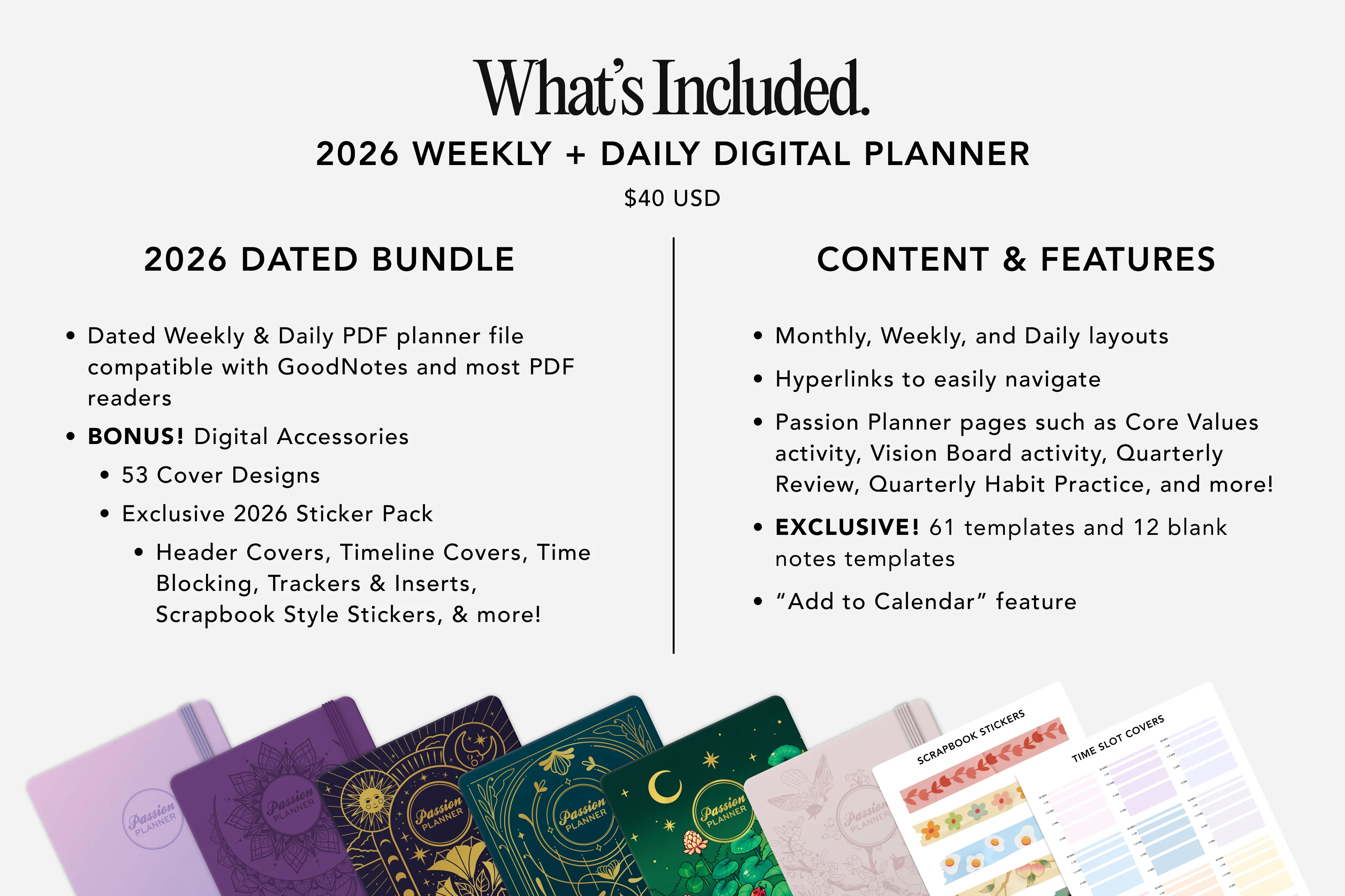 Digital Planner - 2026 Weekly & Daily - Lavender Dream Bundle - Image 4