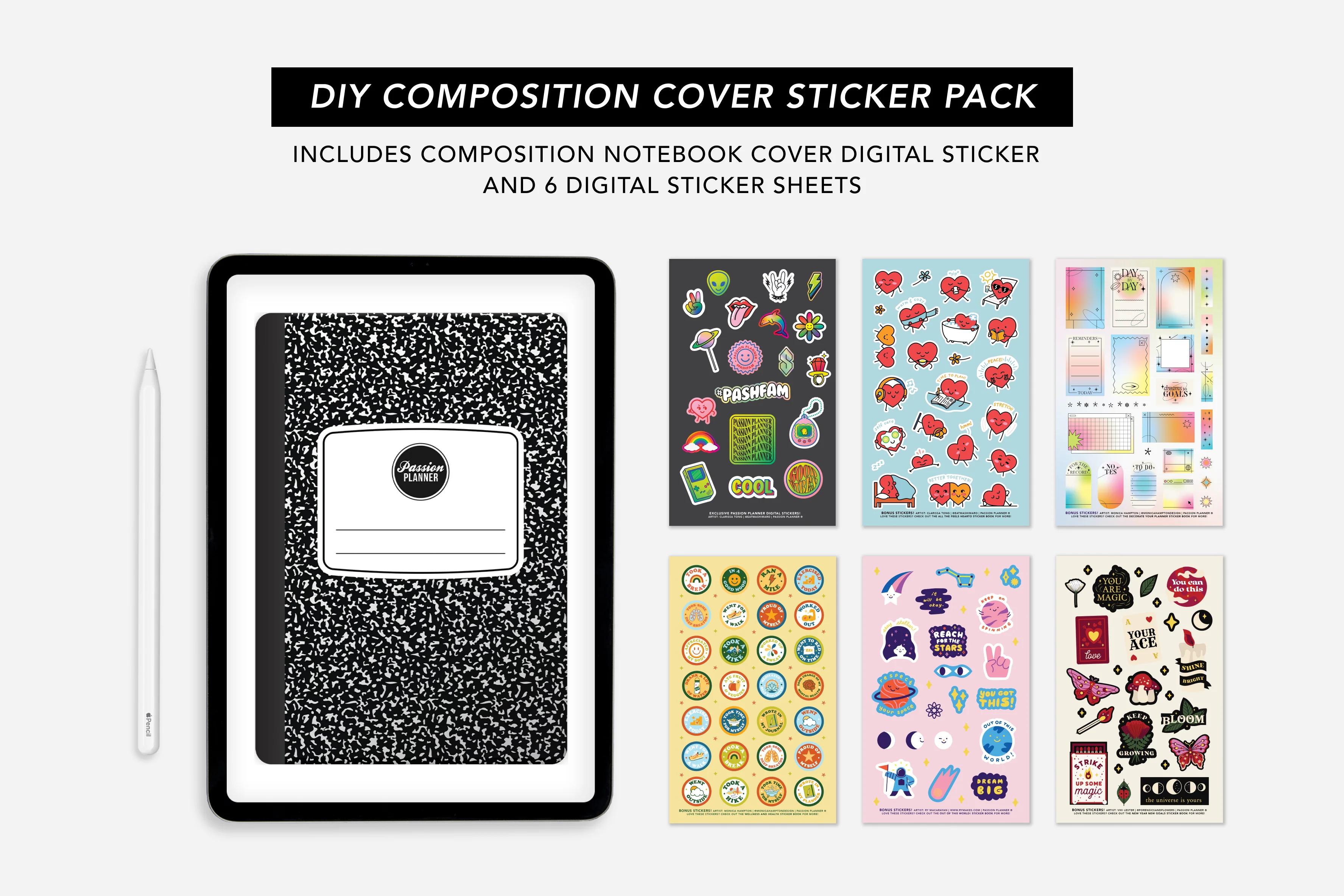 DIY Composition Cover Sticker Pack - Image 3