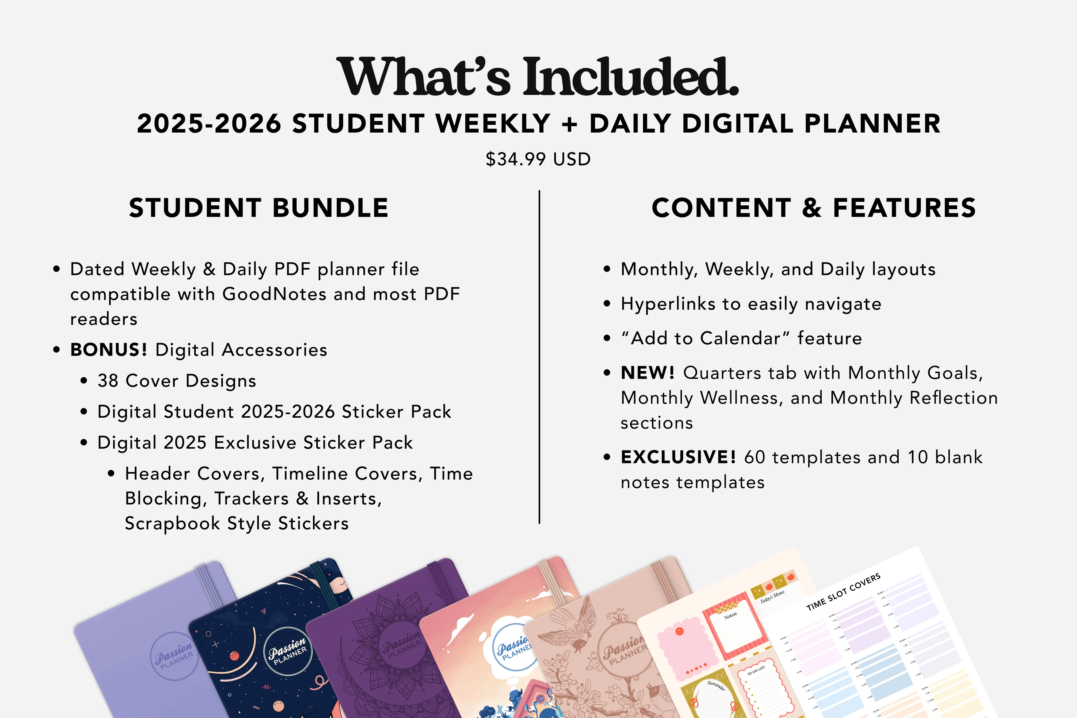 Digital Student Planner - 2025-2026 Weekly & Daily - Dreamy Dusk Bundle - Image 4